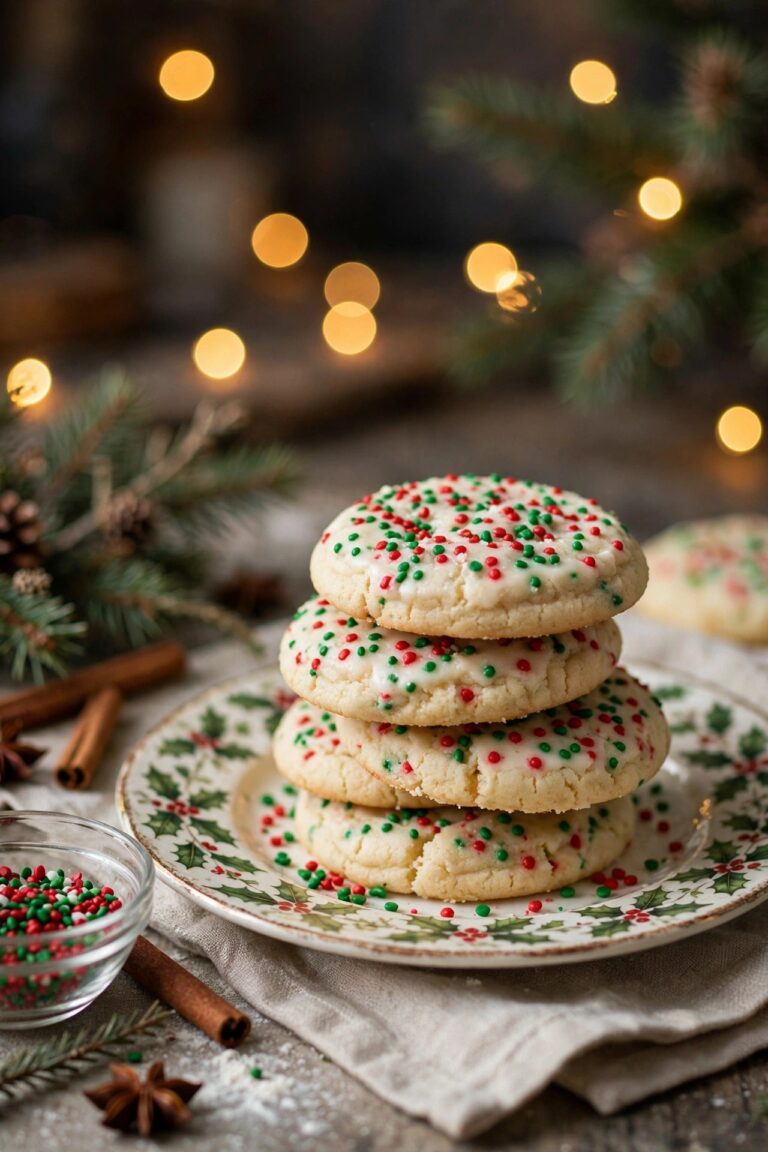 Soft Christmas cookies decorated with festive icing on a baking tray