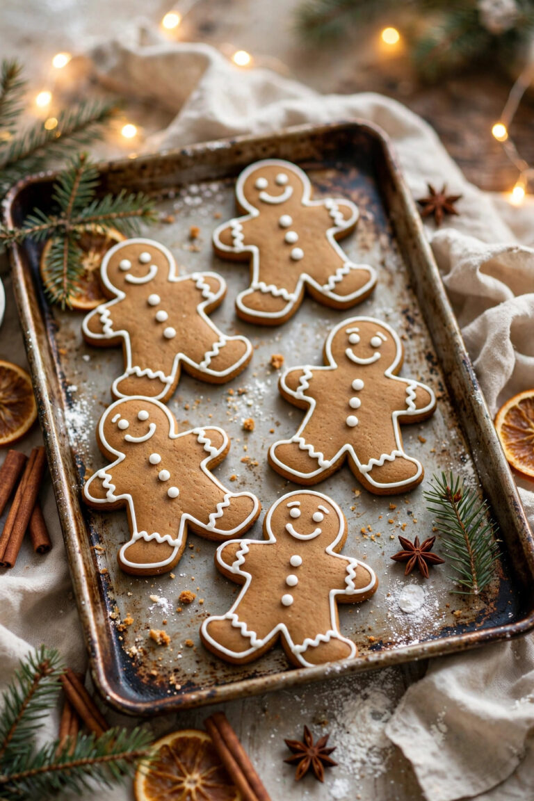 Easy gingerbread cookies that hold their shape, decorated with white icing